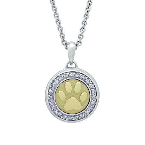 Diamond Paw Gold Cremation Pendant